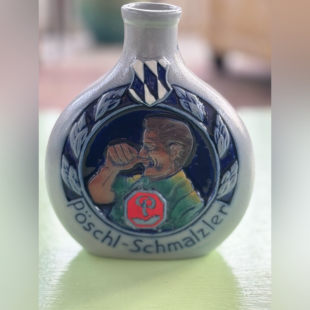 Vintage Stoneware Snuff Bottle Pöschl-Schmalzler Germany